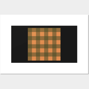 Orange and Green Tea Towel Buffalo Plaid Posters and Art